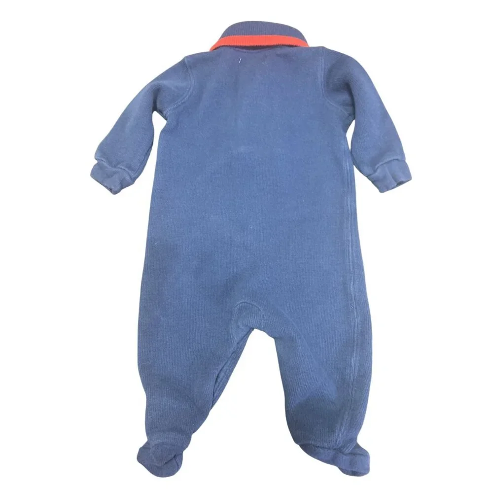 Ralph Lauren 3M Cotton Knit Footed Bodysuit Onesie‎ Cozy Casual